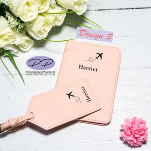 Personalised Passport Set, Custom Travel Set, Passport Cover + Luggage Tag Set, Personalised Gift for Her, Travel Gift, Holiday Gift