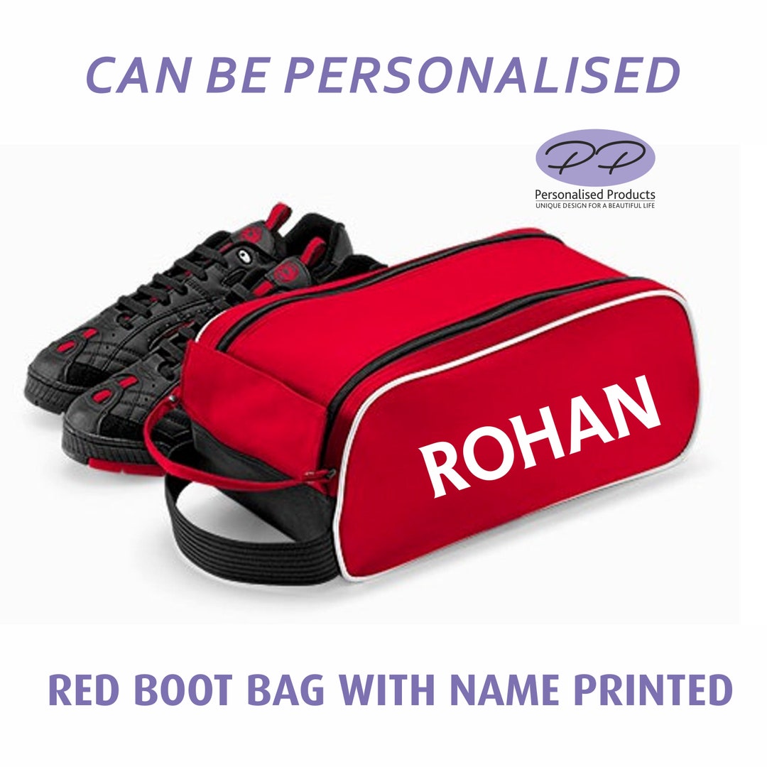 Personalised Football Boot Bag, Sport Shoe Bag With Initials or Name