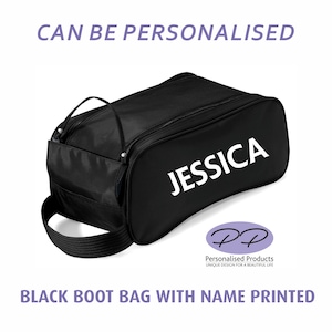 Personalised football boot bag, Sport shoe bag with initials or name, custom initials boots bag for sport, sports kit bag, football kit bag