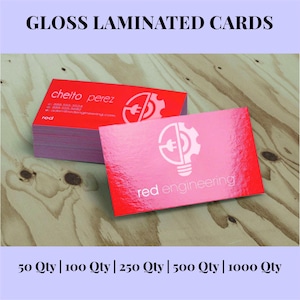 Cartes de visite personnalisées recto-verso avec nom personnalisé Avis pour petite entreprise Merci - 350 g en soie avec option de plastification mate ou brillante