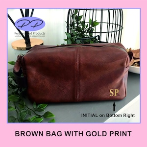 Personalized Dad Washbag, Father Wash Bag, Daddy Gifts, Christmas Dad Gift, Initial Washbag, Men&#39;s Gift, Mens Leather Toiletry Wash Bag