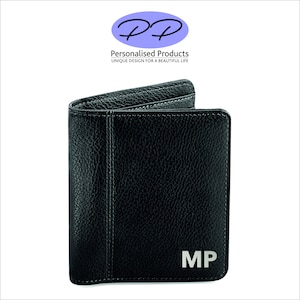 Billetera con inicial personalizada, regalo para hombres, regalo para niños, adolescentes, regalo para papá, regalo para novio, apariencia de cuero, billetera con monograma