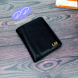 Billetera con inicial personalizada, regalo para hombres, regalo para niños, adolescentes, regalo para papá, regalo para novio, apariencia de cuero, billetera con monograma