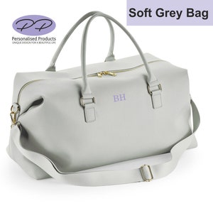 Personalised bag with Initials, Weekender Holdall Initials, Faux Leather Bag, Monogram Bag, Hand Luggage Bag, Bags for Women, Bag with strap