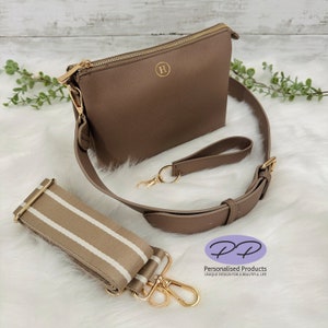 Monogram crossbody bag | custom handbag, personalised gift for her, personalised birthday present | bridesmaid bag | shoulder over body bag