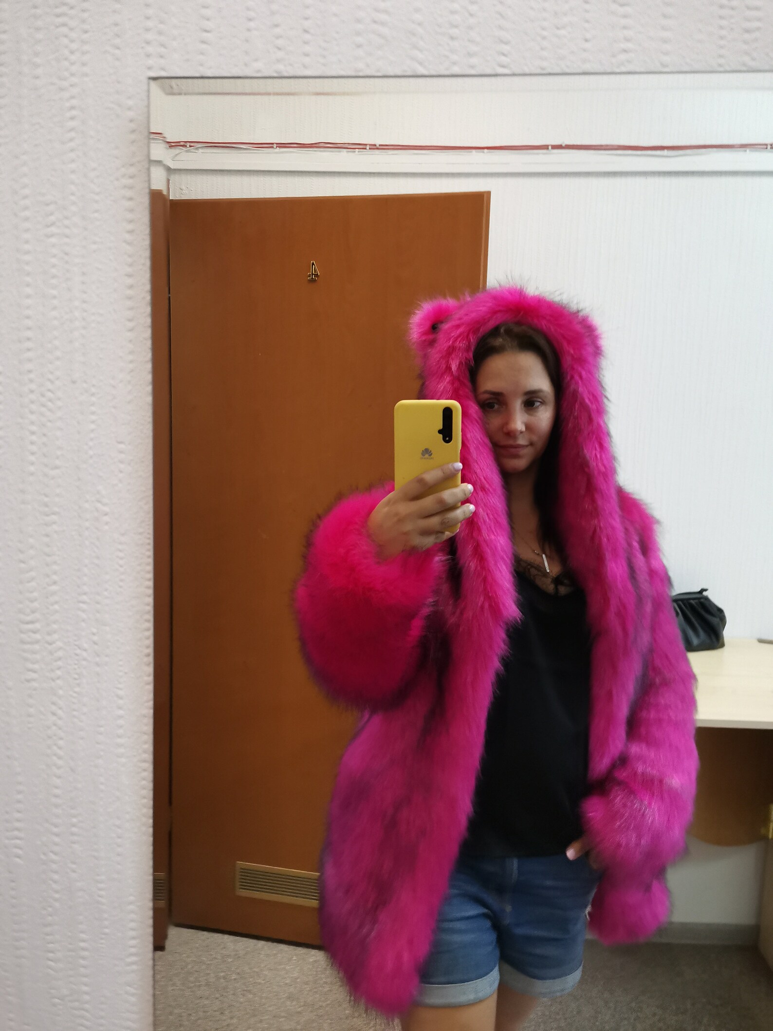 Pink faux fur coat for woman Hot pink womens fur coat Etsy