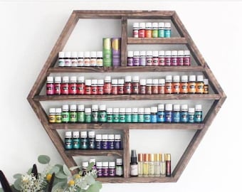 Large Hexagon Shelf, Essential Oil Shelf, Geometric Shelf, Floating Shelf