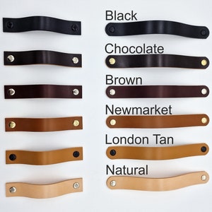 Leather drawer handles Leather drawer pulls Kitchen cabinet handles Kitchen cabinet knobs Leather handles Kitchen drawer handles zdjęcie 4