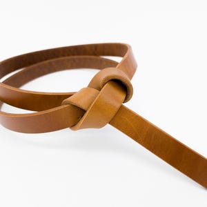 Tan Leather Wrap Belt: Full Grain Boho Tie Dress Belt - Etsy display picture 1