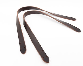 Dark Brown Leather Handles – DIY Tote & Purse Straps for Bag Making