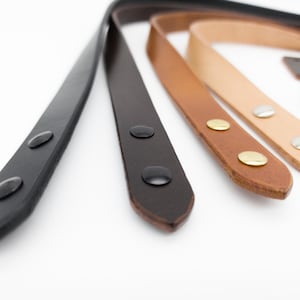 Full Grain Leather Handbag Handles with Screws: Equestrian Grade Straps image 3