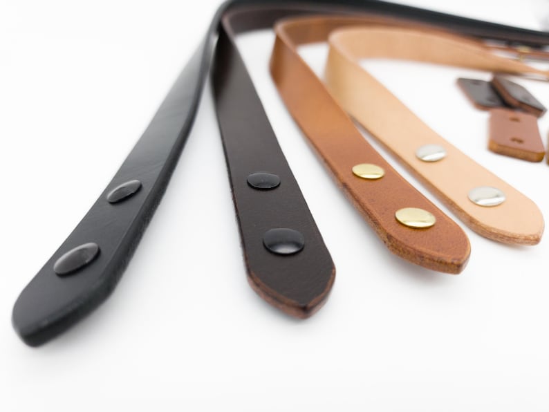 Full Grain Leather Handbag Handles with Screws: Equestrian Grade Straps image 3
