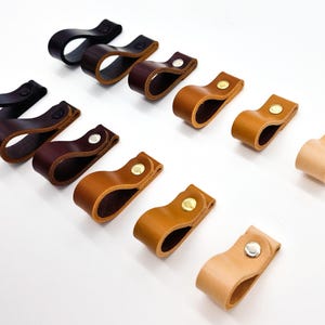 Poignées de tiroir en cuir - Poignées de meubles - Boutons de quincaillerie d'armoire - Amélioration IKEA - Cuir tanné végétal