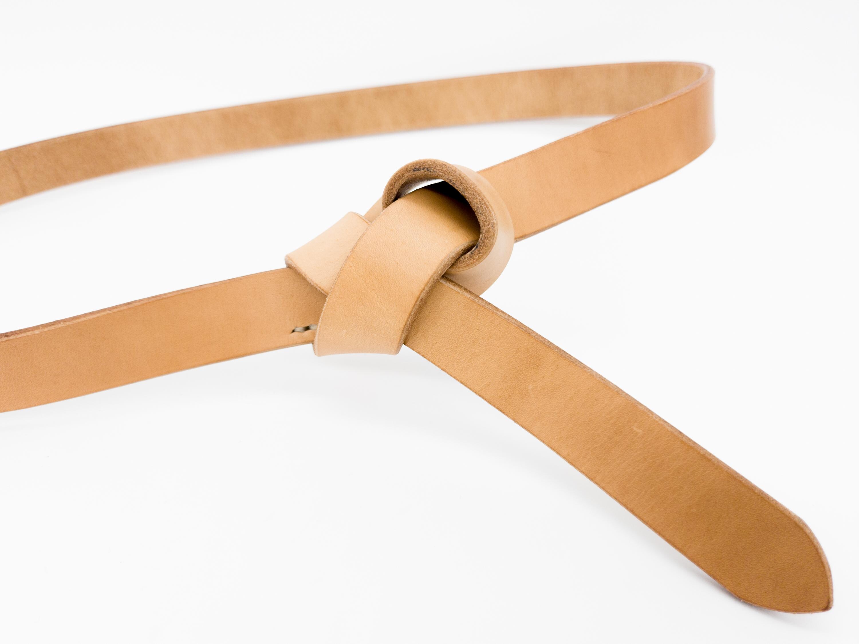 Leather Tie Belt: Skinny Women Knot Waist Belt for Dresses 