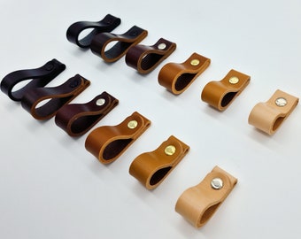 Leather drawer pulls | Leather cabinet pulls | Leather furniture knobs | Leather drawer handles | Kitchen cabinet knobs | Furniture handle