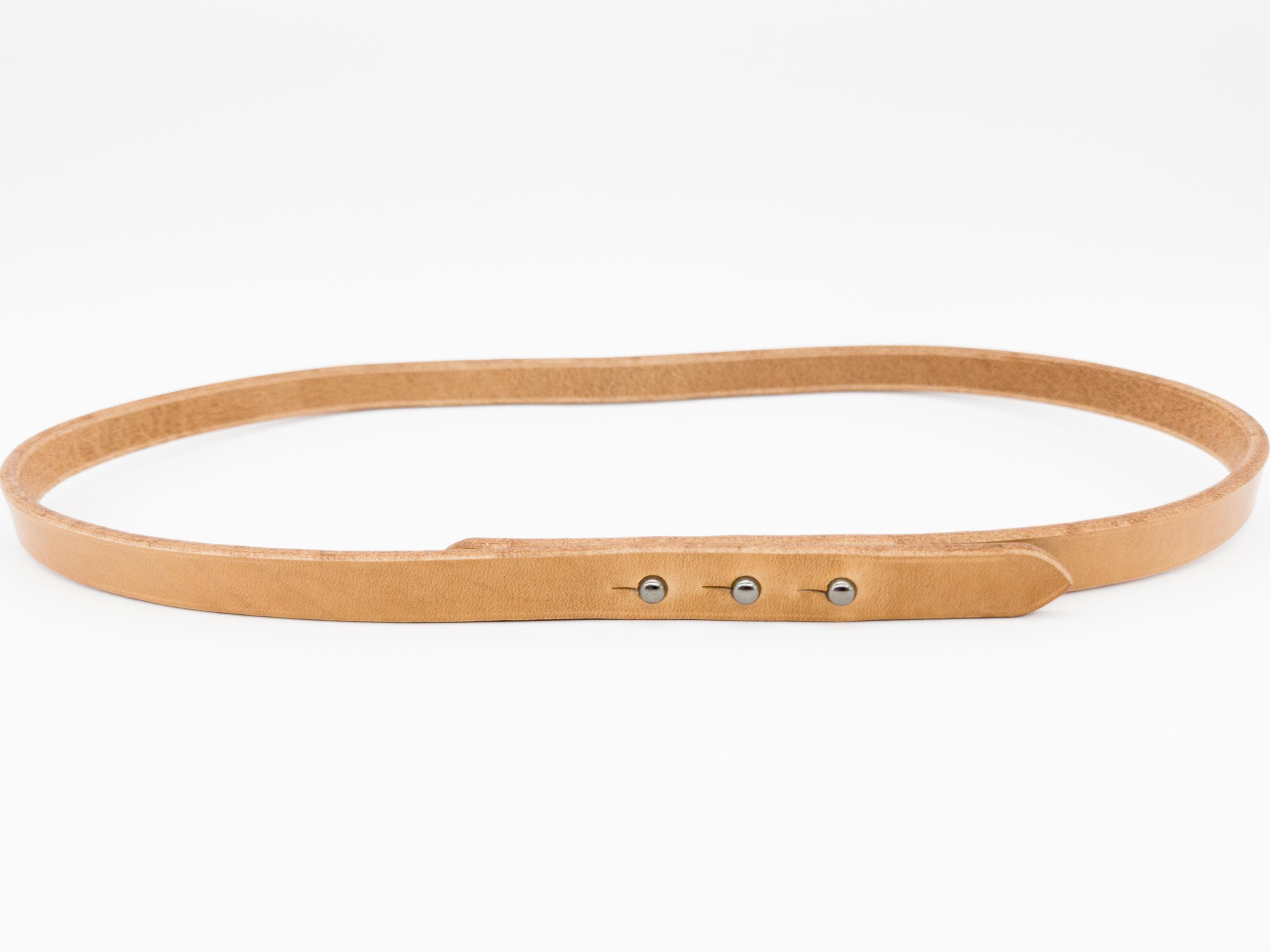 Express - Tan Cream Braided Leather Belt Neutral Minimalist Size M/L Woven Leather Belt-Tan | Boden USA main image 3