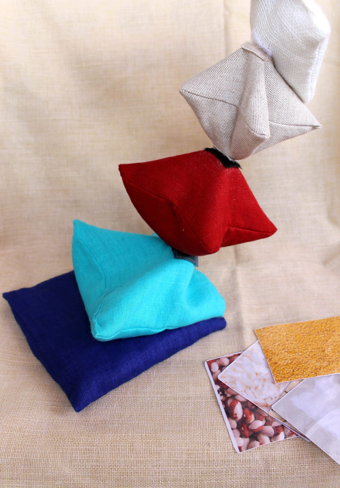 Natural 5 Sensory Bean Bags Sensory Bags Sorting Touch Etsy