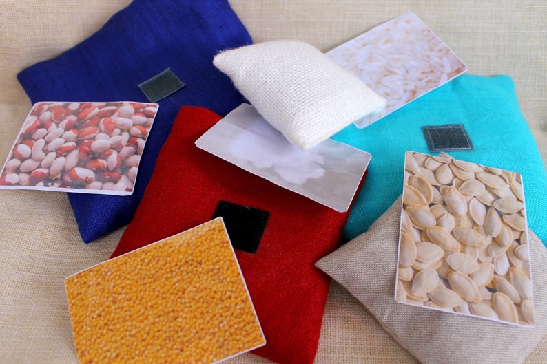 Natural 5 Sensory Bean Bags Sensory Bags Sorting Touch Etsy