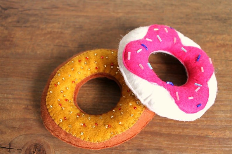 Toy Food Dessert Set of 9 Pieces Fruit and Sweetness, Pretend Felt Play