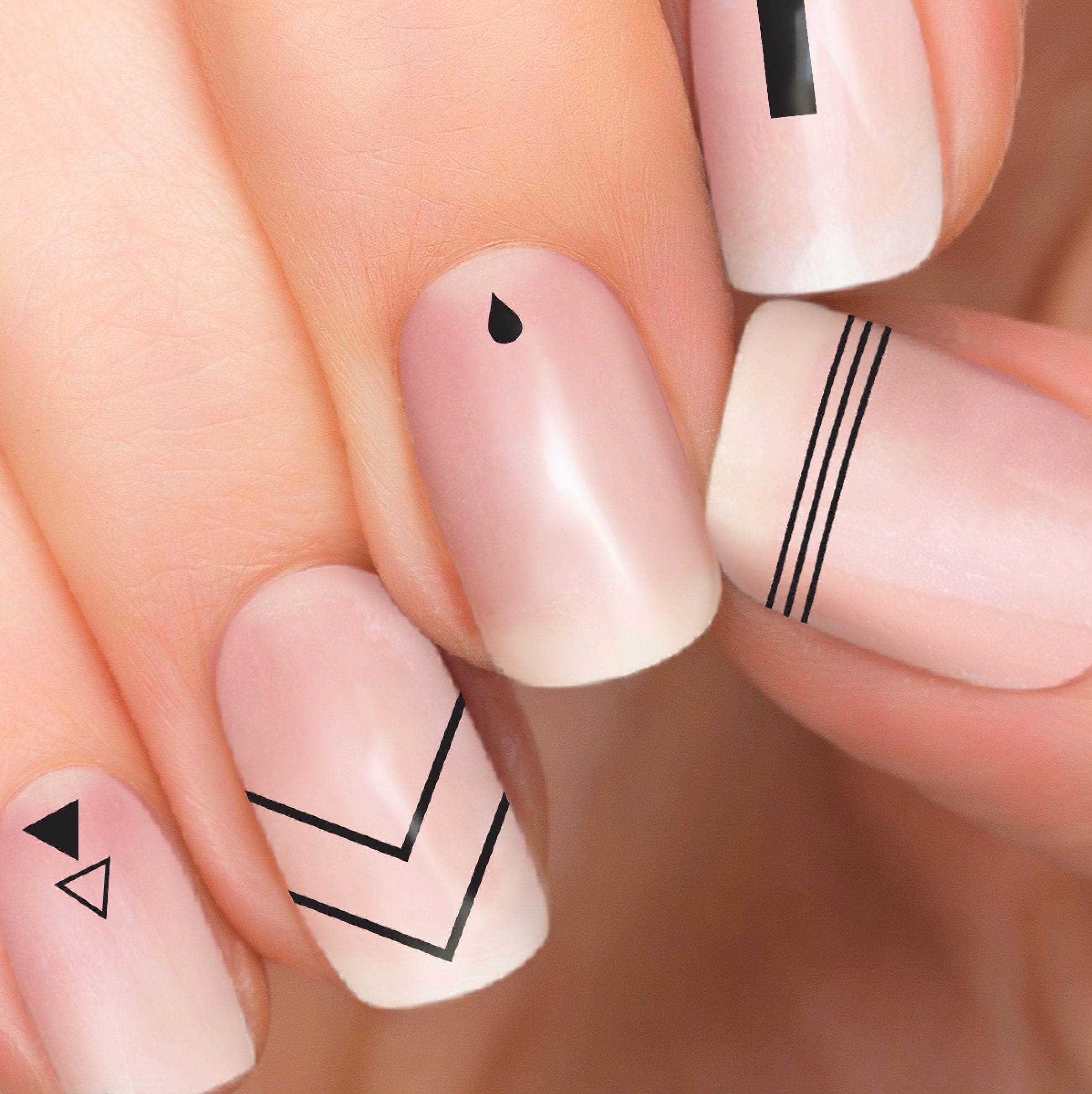 Black And White Negative Space Nail Tattoos Geometric Shape Etsy Uk Black And White Negative Space Nail Tattoos Geometric Shape Etsy Uk