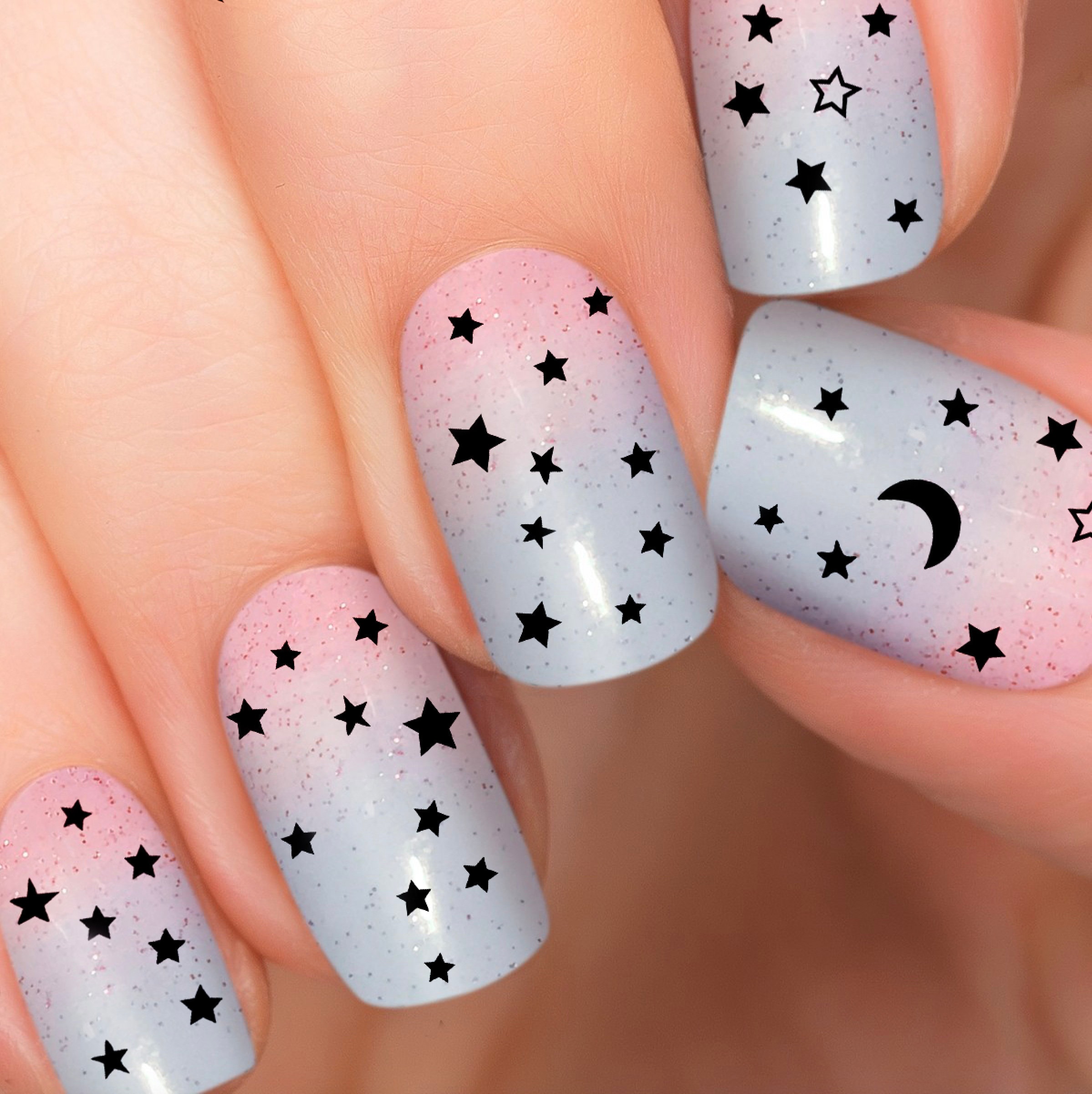 Black And Iridescent Star Nail Tattoos Illustrated Nail Art Etsy Black And Iridescent Star Nail Tattoos Illustrated Nail Art Etsy