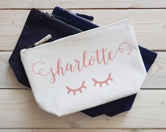 Personalised Canvas Makeup And Toiletry Bag