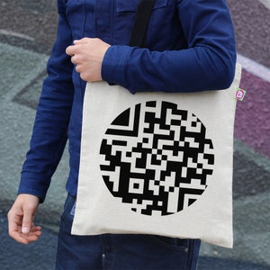 Geometric Print Cotton Tote Bag