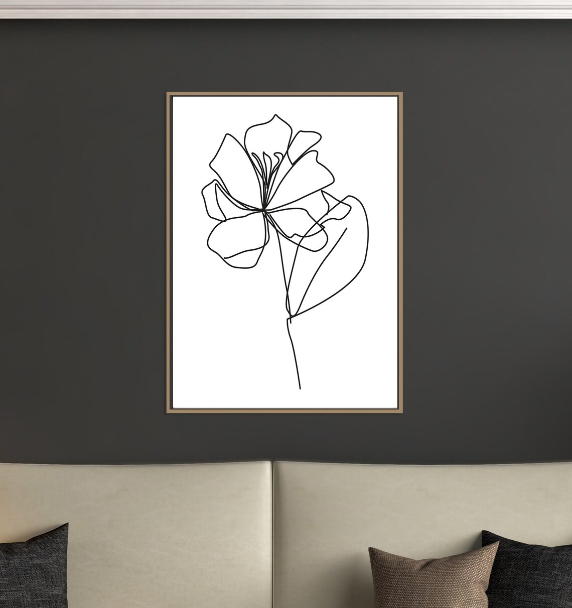 Flower Print Simple Flower Wall Art Modern Minimalist Etsy