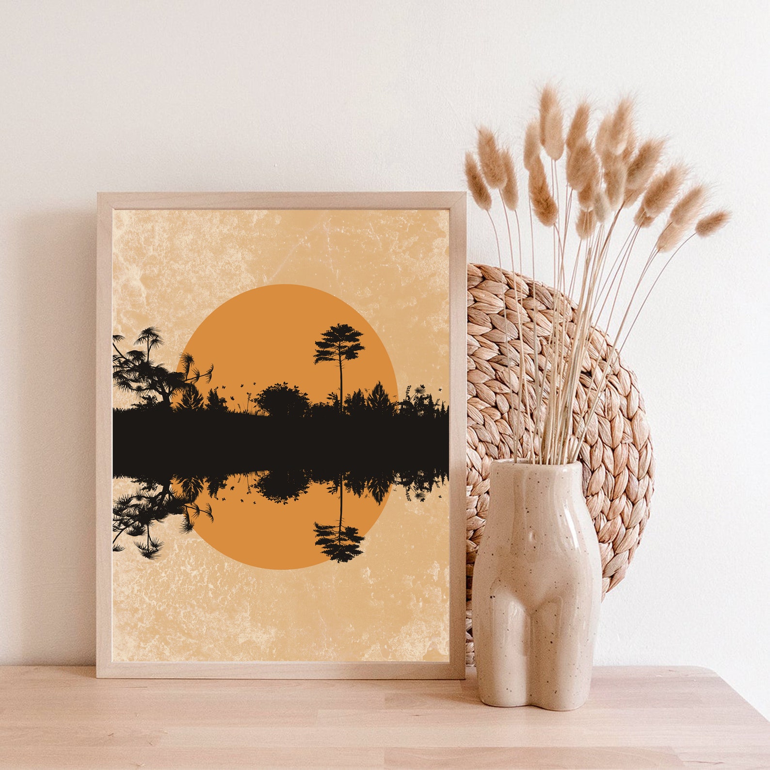 Boho Art sun print Abstract lanscape printable Poster Gallery | Etsy