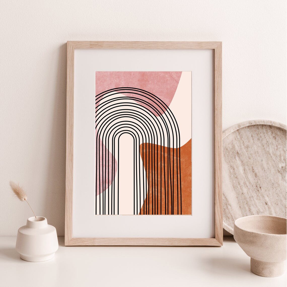 Abstract Geometric Printable Wall Art Minimalist Art Mid | Etsy