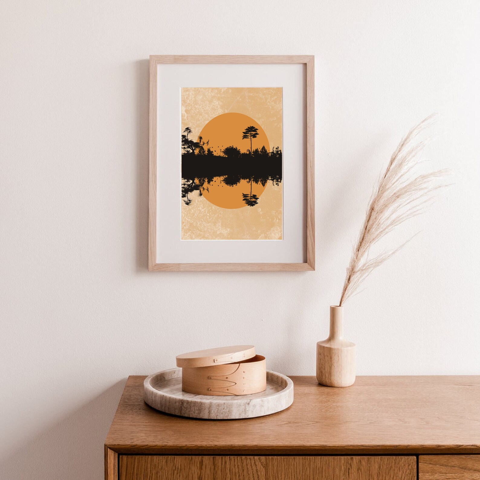 Boho Art sun print Abstract lanscape printable Poster Gallery | Etsy