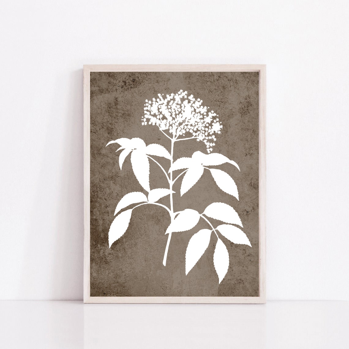 Brown flower digital wall art Set of 3 Abstract botanical Etsy