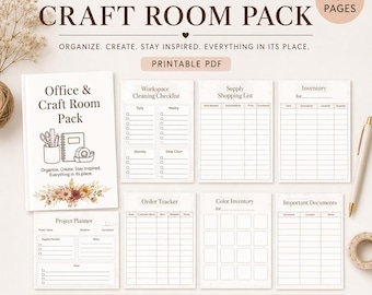 Office & Craft Room Binder | Inventory, Project, Order Tracker (Digital Download)