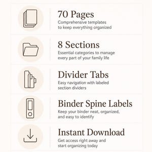 Ultimate Home Management System | 70 Printable Pages | Household, Emergency Planner| Family Organization Binder | Medical Records | image 10
