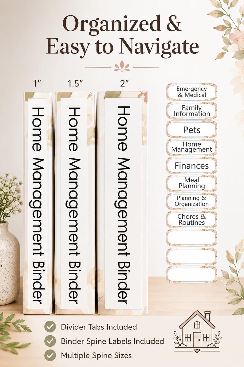 Ultimate Home Management System | 70 Printable Pages | Household, Emergency Planner| Family Organization Binder | Medical Records | image 3
