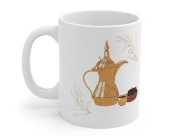 Palestine Qahwa Coffee Calligraphy Mug 11oz Coffee Mug Arabic Coffee Art