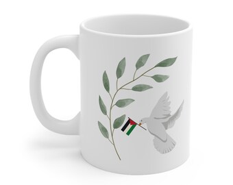 Palestine Dove Calligraphy Mug 11oz Coffee Mug