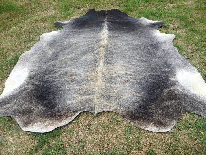 BRINDLE GRAY BROWN Large New Cowhide Rug Natural Hair on Etsy