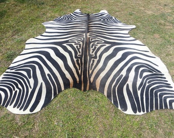 Listing zebra cowhide rug - big printed rug around 7x7 feet  - Z Z