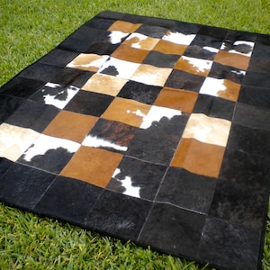 15 ft x 13 feet  ! Patchwork cowhide rug natural hair on - area genuine NATURAL black gray white dark brown beige tones soft -k1 custom made