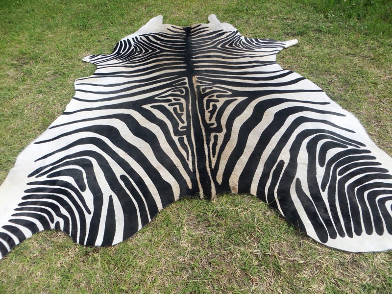 ZEBRA NEW cowhide rug Genuine Natural Hair on LARGE Etsy