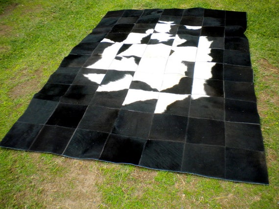 あらゆるサイズをお問い合わせください！パッチワーク牛革ラグ