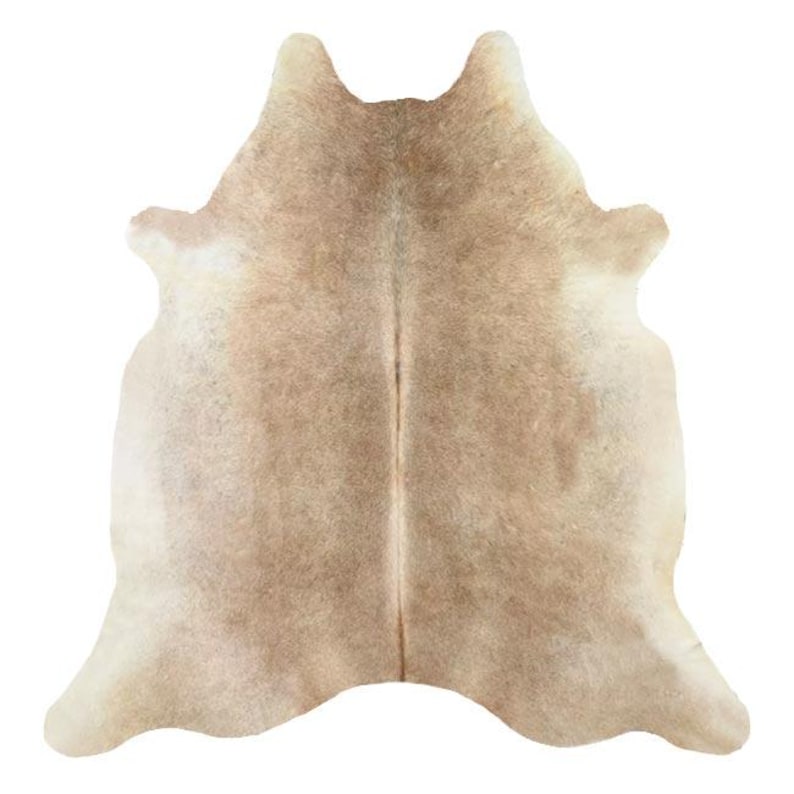 8x7 GENUINE COWHIDE RUG - New - Beige natural hair on - Suede Backing Exotic palomino small large size Tri-color soft Carpet Cow hide