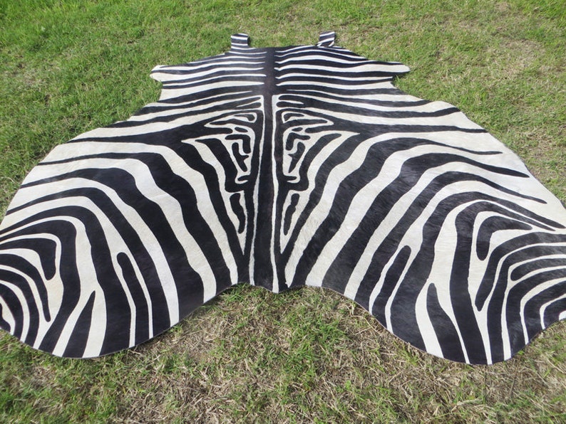 ZEBRA NEW Black & White New Printed Cowhide Rug Genuine Etsy