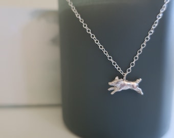 Sterling Silver Dainty Pig Necklace