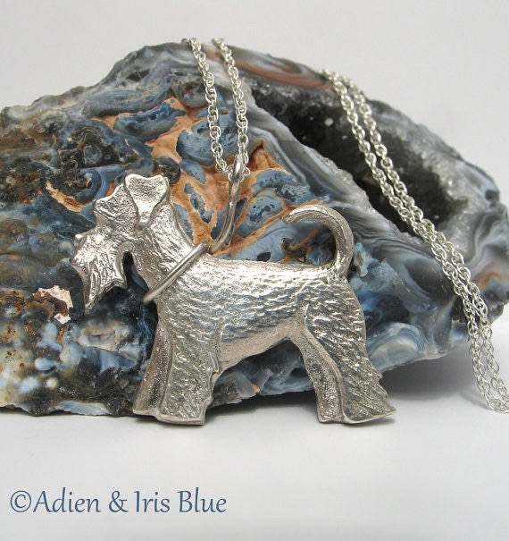 Miniature Schnauzer Necklace, Dog Necklace, Sterling Silver Jewelry
