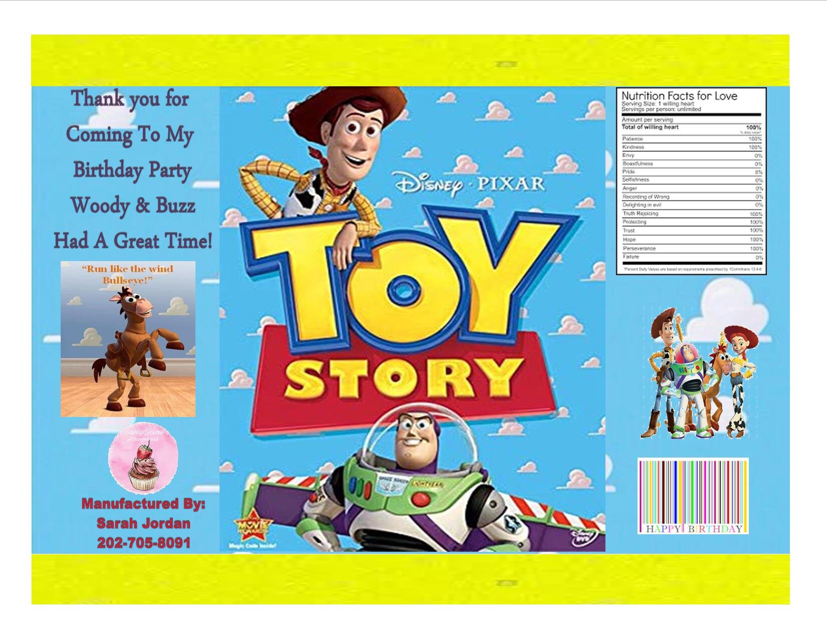 Toy Story Chip Bag Template Etsy
