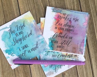 Psalm 23 Card Set~ ESV ~ 6 Uplifting Scripture Cards