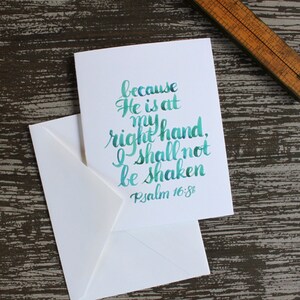 Psalm 16,8 Ermutigungs Karte - Weil er zu meiner rechten Hand ist, werde ich nicht erschüttert werden