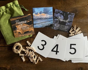 Names of Jesus ~ NLT ~ Advent Card Set ~ A 25-Day Count-down of Christmas Worship ~ Names from A-Z - With Scenes from Israel